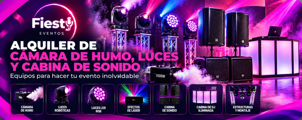 Alquiler de luces, sonido y máquina de humo
